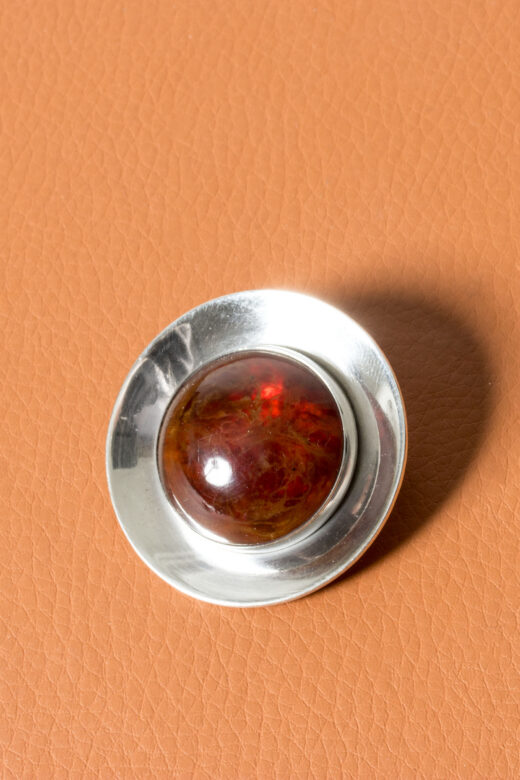 Silver and amber brooch from Niels Erik From