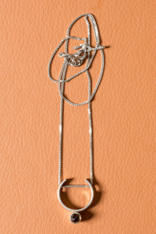 Smoke quartz and silver pendant by Elis Kauppi
